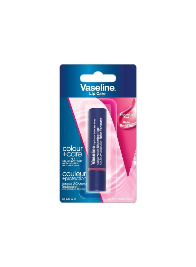 Vaseline Lip Care | Colour+Care Blooming Pink Tinted Lip Balm Stick | up to 24Hr* moisturization | with manuka honey | 3g - Image 1